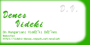 denes videki business card